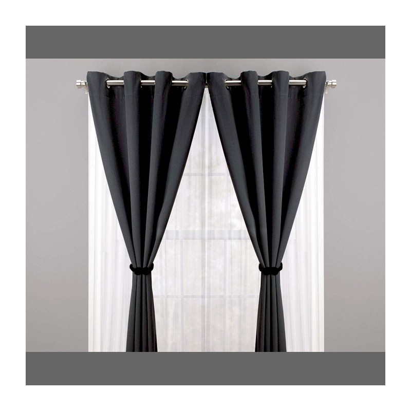 Agrafă magnetică pentru draperii, set de 2 bucăți - negru