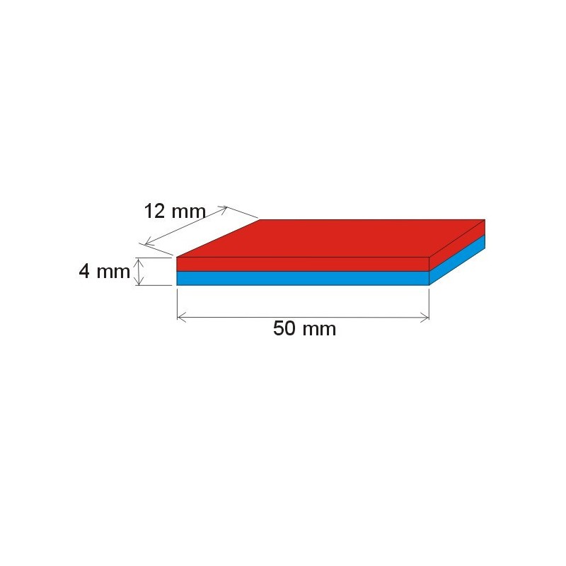 Magnet neodim bloc 50x12x4 N 180 °C, VMM5UH-N35UH
