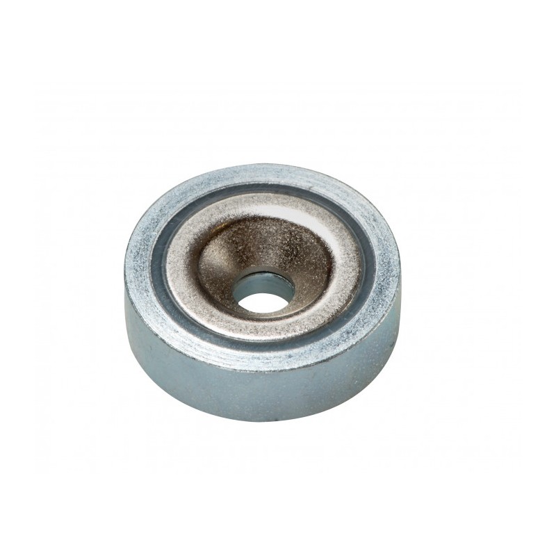 Oală magnetică diam. 47 x înăltime 9,2 mm, filet pentru șurub cu cap înecat diam. 8,5 mm