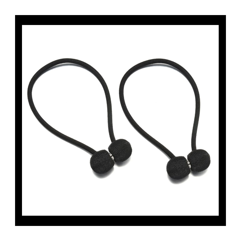 Agrafă magnetică pentru draperii, set de 2 bucăți - negru