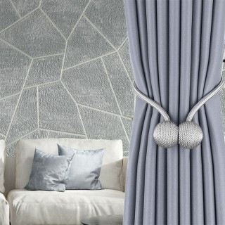 Agrafă magnetică pentru draperii, set de 2 bucăți - argintiu
