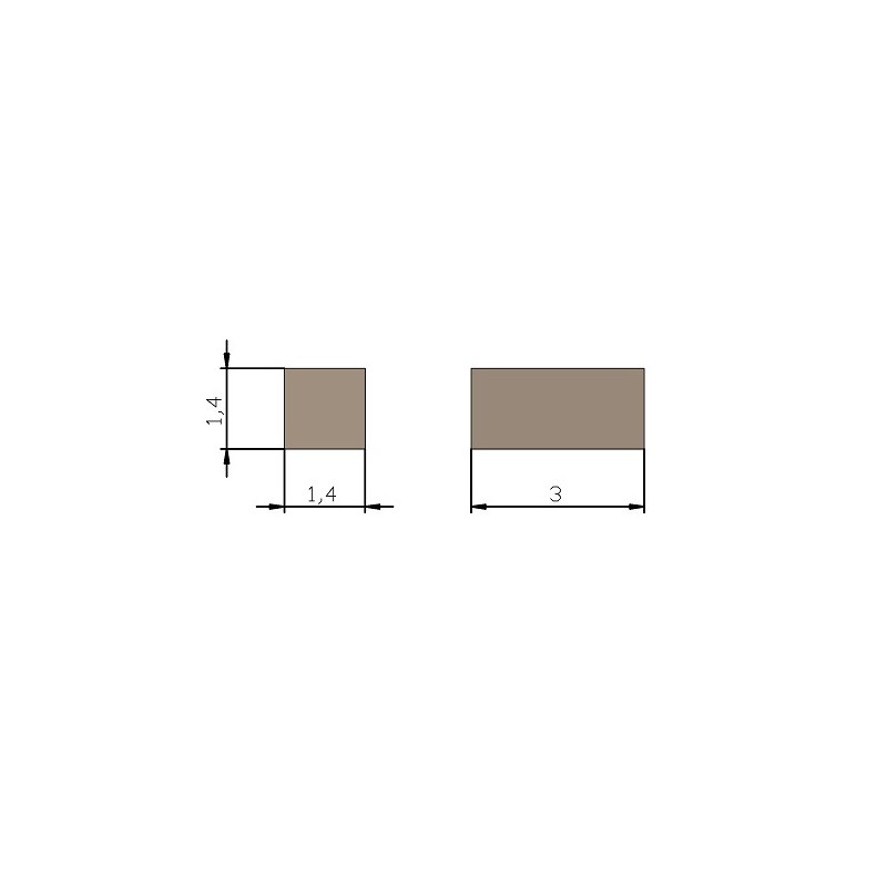 Magnet neodim bloc 1,4x1,4x3 VMM5UH-180 °C