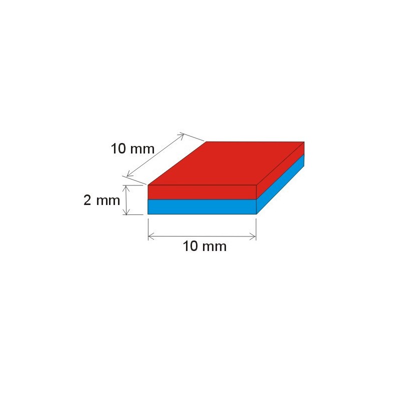 Magnet neodim bloc 10x10x2 P 180 °C, VMM5UH-N35UH