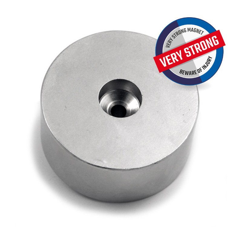 Magnet fishing / Magnet neodim cilindru cu gaură diam. 60 x 30 N 80 °C, VMM8-N45