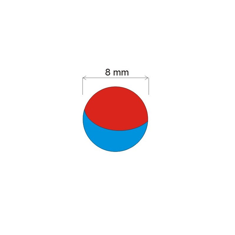 Magnet neodim sferă diam. 8 N 80 °C, VMM5-N38