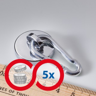 Magnet puternic cu carabină - set 5 buc