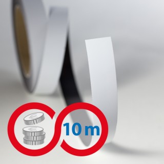 Bandă magnetică 20x0,6 mm alb - lungime 10 m