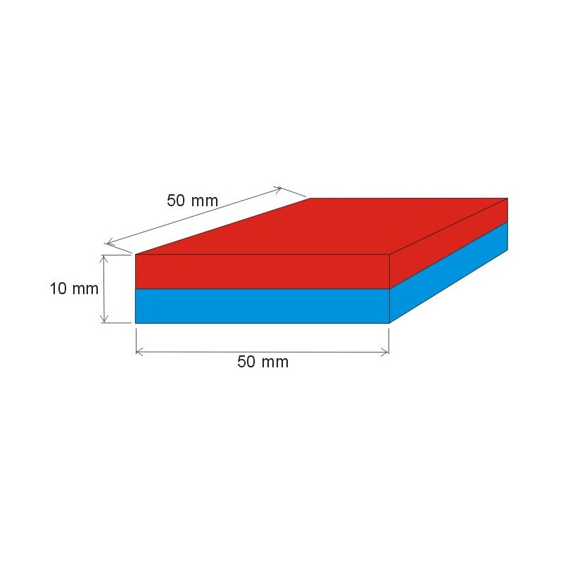 Magnet neodim bloc 50x50x10 N 180 °C, VMM5UH-N35UH