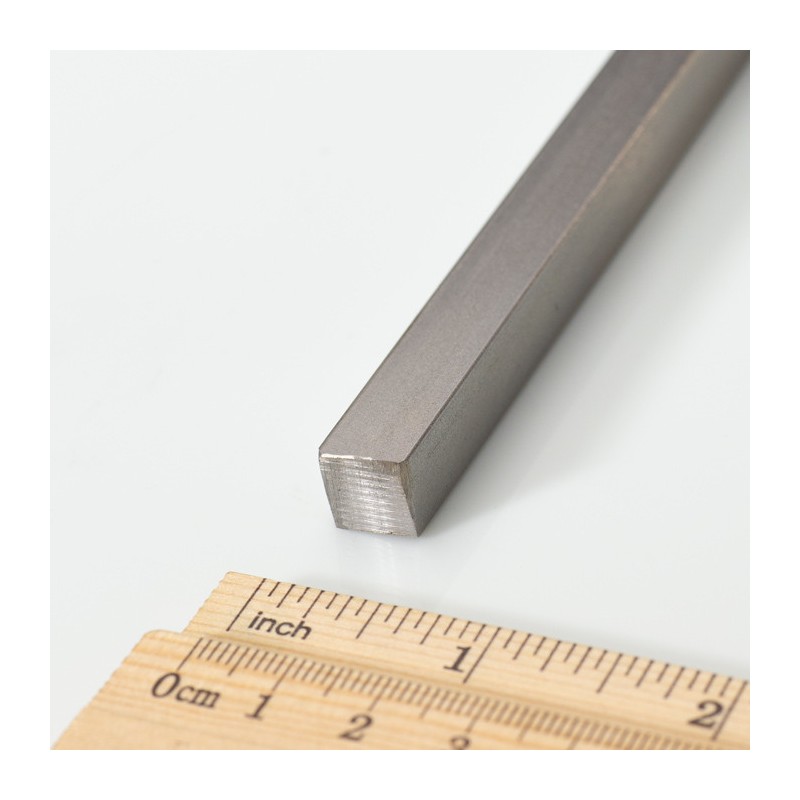 Bară pătrată inox 10x10 mm, lungime 1 m - 1.4301