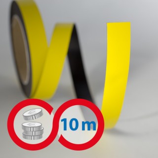 Bandă magnetică 20x0,6 mm galbenă - lungime 10 m