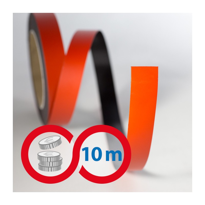 Bandă magnetică 20x0,6 mm roșie - lungime 10 m