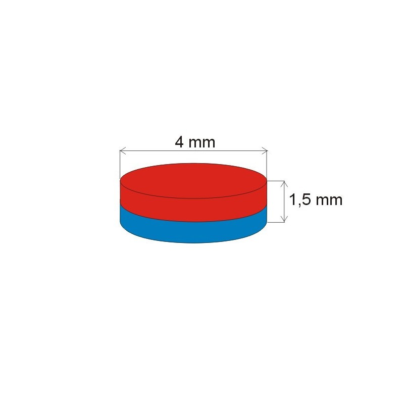Magnet neodim cilindru cu diam.4x1,5 N 80 °C, VMM7-N42
