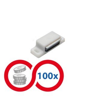 Magnet ușă mobilă dreptunghilar alb - set 100 buc