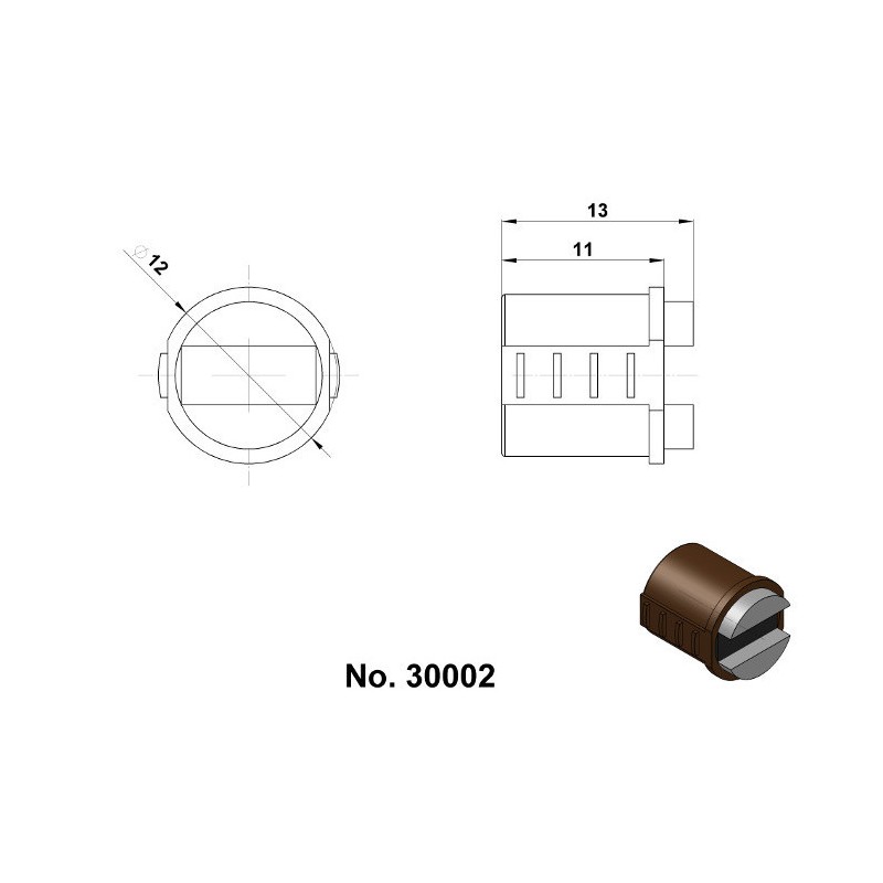 Magnet mobilier rotund maro cu magnet de ferită