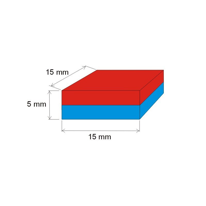 Magnet neodimic 15x15x5 mm, N VMM4SH-150 °C
