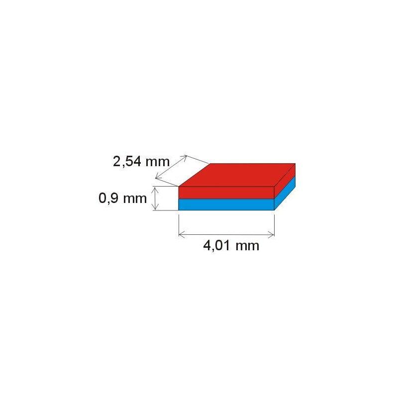 Magnet neodim bloc 4x4x2 E 150 °C, VMM6SH-N40SH