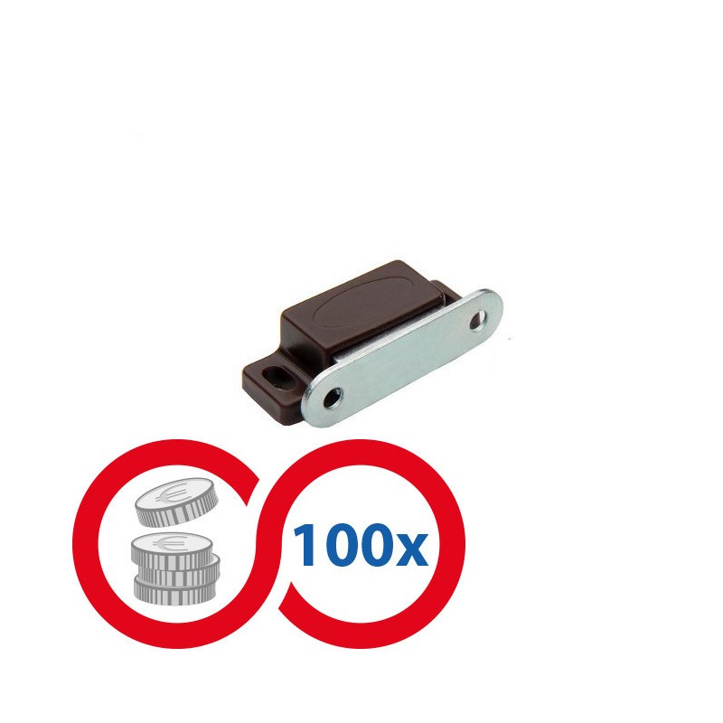 Magnet ușă mobilă dreptunghilar maro - set 100 buc