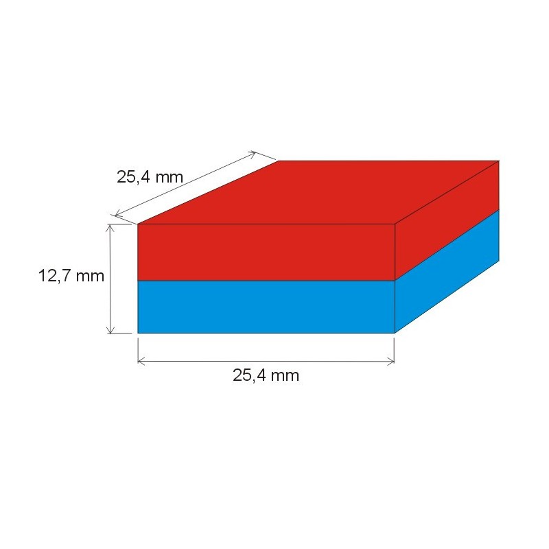 Magnet neodim bloc 25x25x13 N 80 °C, VMM6-N40