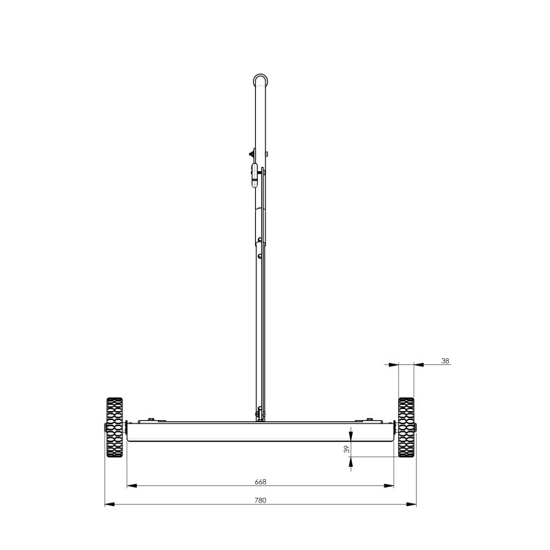 Mătură magnetică, execuție UP, lățime 60 cm, magnet de ferită