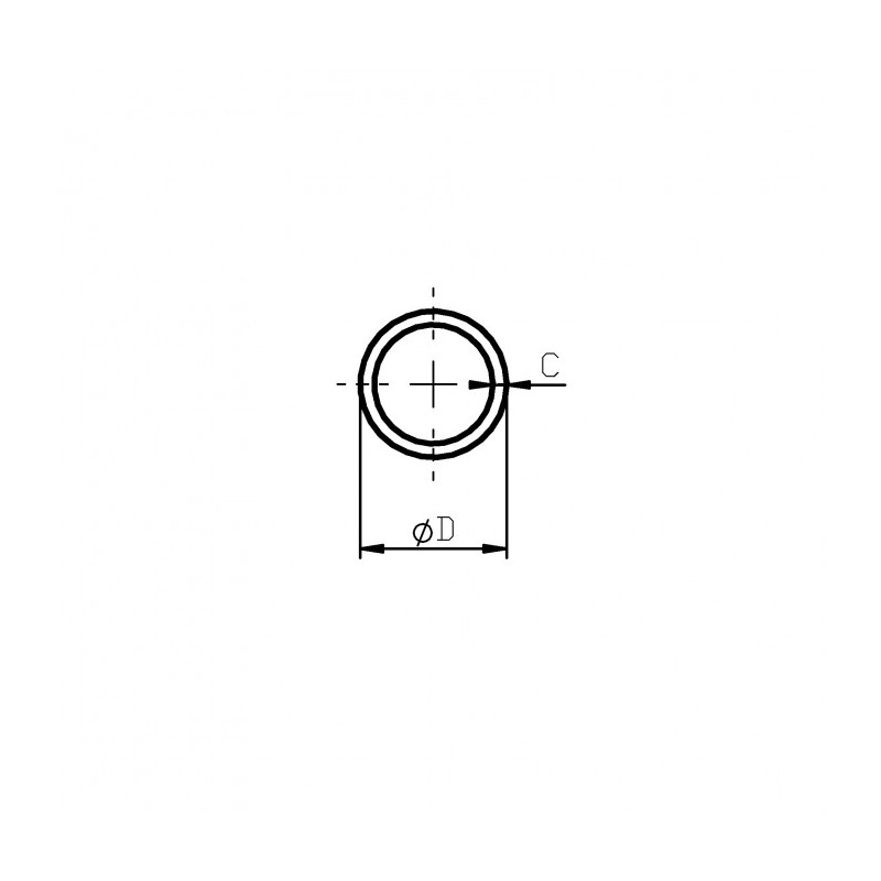Țeavă inox diam. 129x2 mm, lungime 0,5 m, sudată -1.4301