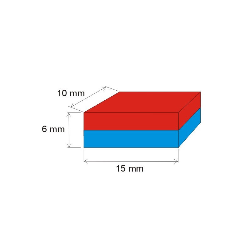 Magnet neodim bloc 15x10x6 N 150 °C, VMM7SH-N42SH