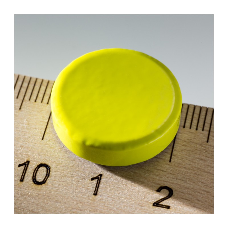 Magnet rotund colorat diam.20x5 galben