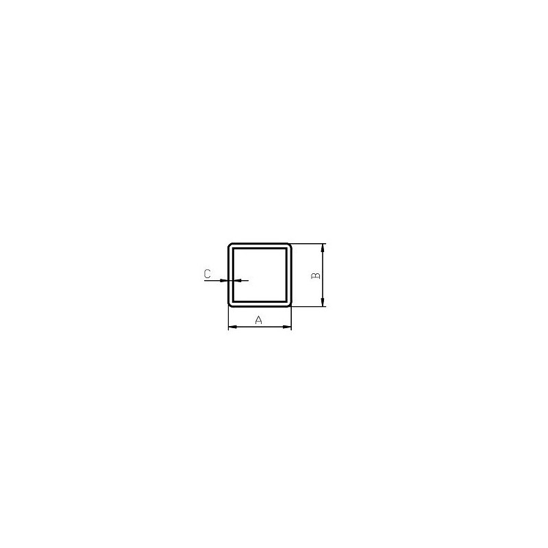 Țeavă inox 120x80x3 mm, lungime 1 m - 1.4301