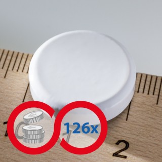 Magnet mai puternic rotund colorat diam.20x5 alb - set 126 buc