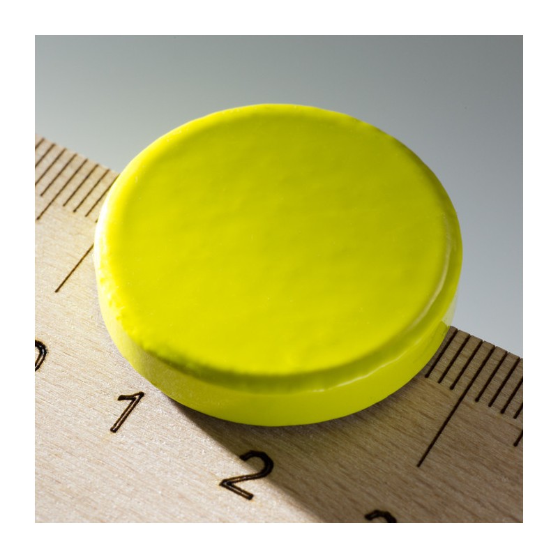 Magnet rotund colorat diam.26x5 galben