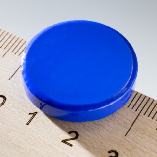Magnet rotund colorat diam.26x5 albastru