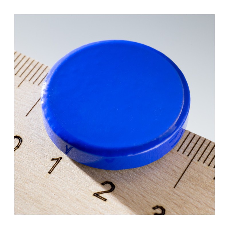 Magnet rotund colorat diam.26x5 albastru