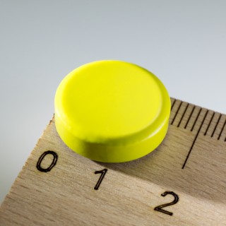 Magnet rotund colorat diam.16x5 galben
