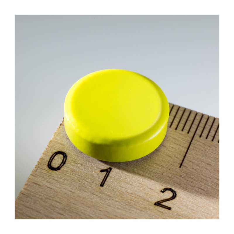Magnet rotund colorat diam.16x5 galben