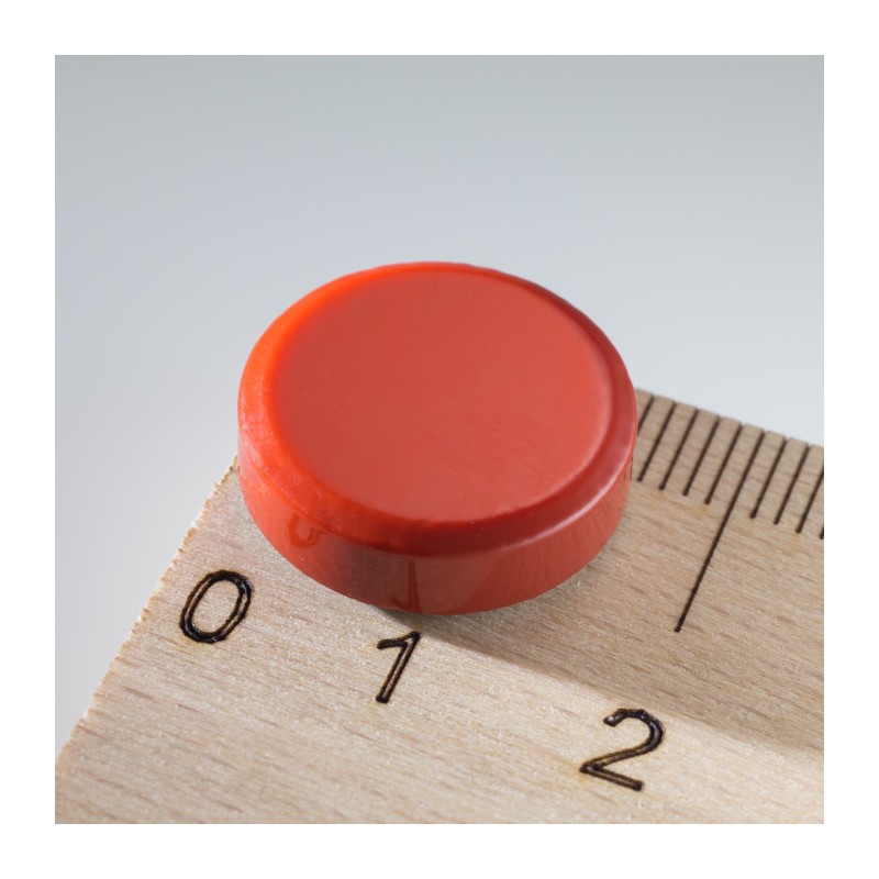 Magnet rotund colorat diam.16x5 roșu