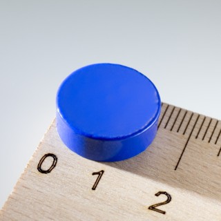 Magnet mai puternic rotund colorat diam.15x5 albastru