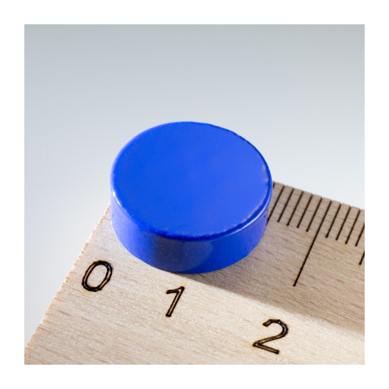 Magnet mai puternic rotund colorat diam.15x5 albastru