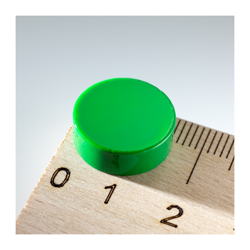 Magnet mai puternic rotund colorat diam.15x5 verde