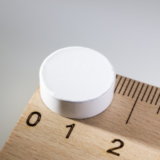 Magnet mai puternic rotund colorat diam.15x5 alb
