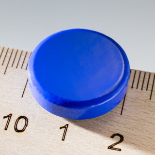 Magnet mai puternic rotund colorat diam.20x5 albastru