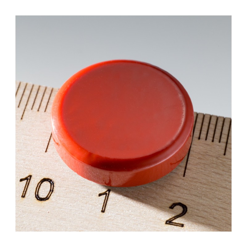 Magnet mai puternic rotund colorat diam.20x5 roșu