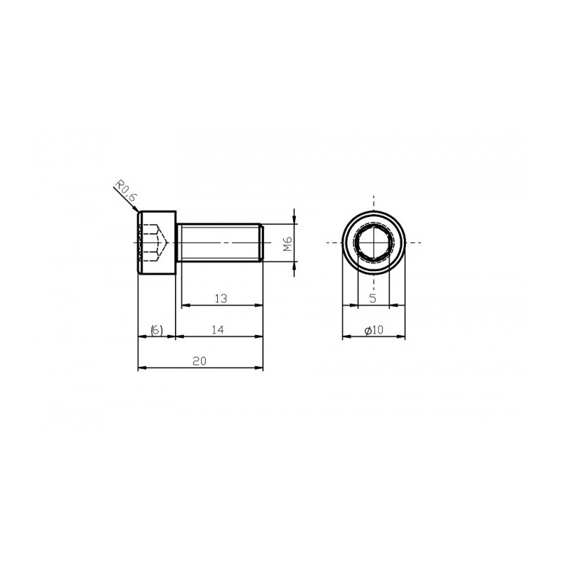 Șurub din oțel inoxidabil M6x14 / inbus