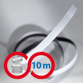 Bandă magnetică 10x0,6 mm alb - lungime 10 m