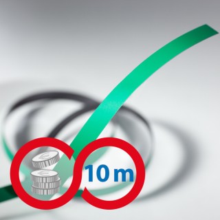 Bandă magnetică 10x0,6 mm verde - lungime 10 m