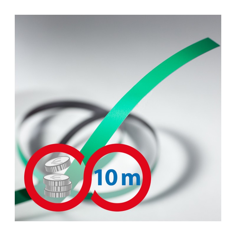 Bandă magnetică 10x0,6 mm verde - lungime 10 m