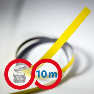 Bandă magnetică 10x0,6 mm galbenă - lungime 10 m