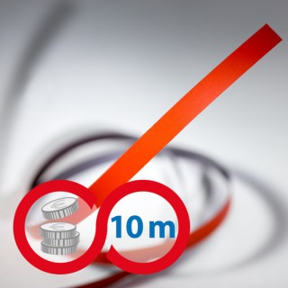 Bandă magnetică 10x0,6 mm roșie - lungime 10 m