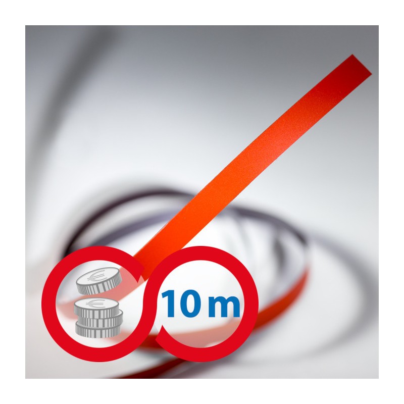Bandă magnetică 10x0,6 mm roșie - lungime 10 m