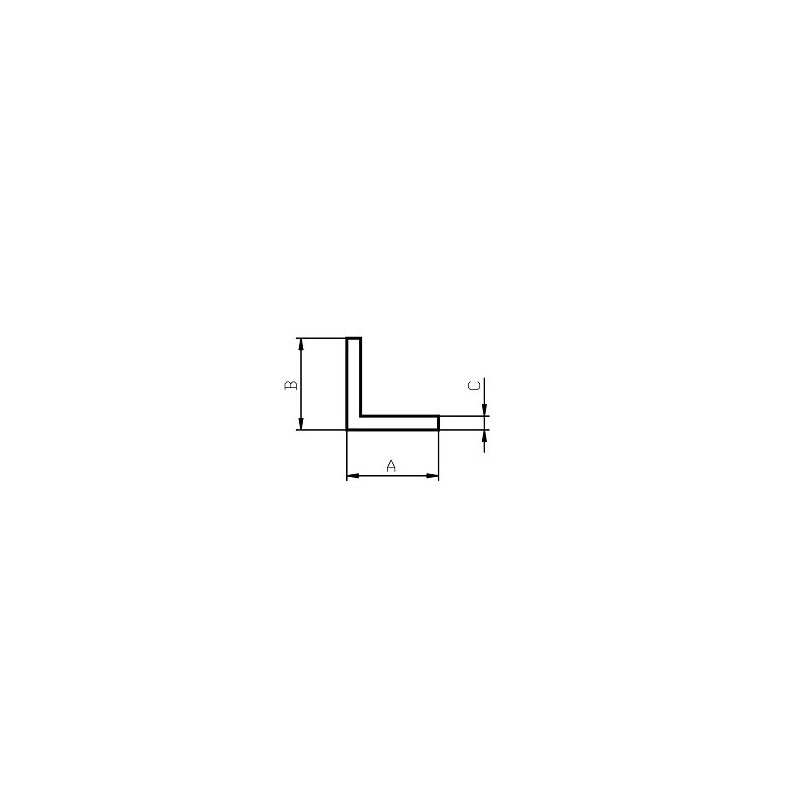 Profil L inox 20x10x3 mm, lungime 1 m - 1.4301