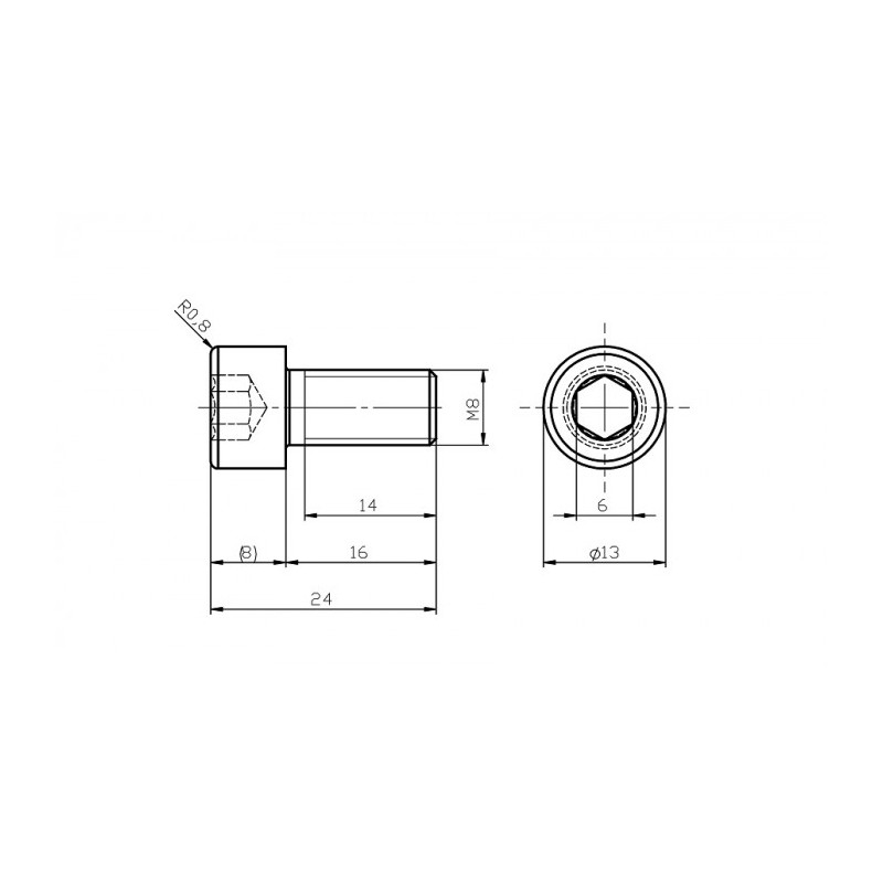 Șurub din oțel inoxidabil M8x16 / inbus