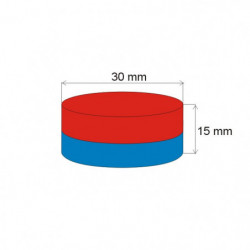 Magnet neodim cilindru cu diam.30x15 N 80 °C, VMM7-N42